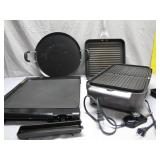 Multi-Piece Electric Grill and Griddle Set