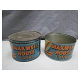 2 Vntg Maxwell House Coffee Tins