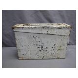 Metal Ammunition Box With White Patina