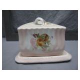 Ceramic Cheese Dish With Floral Motif