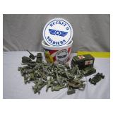 Bucket O Soldiers w/ Toy Vehicles & Plastic Minis