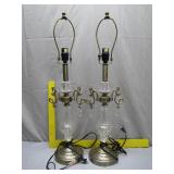 Brass and Glass Table Lamps