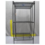 Black Metal Three-Tier Shelf Unit