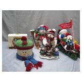 Festive Snowman Figurines and Decor Set