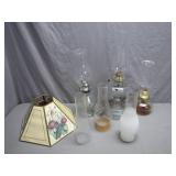 Glass Oil Lamps With Decorative Shade