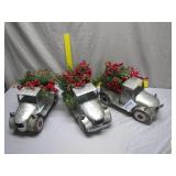 3 Festive Metal Trucks