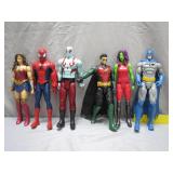 6 Superhero Action Figures