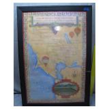 Framed California Wine Country Map Print