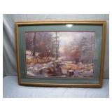 Framed Print of Forest Deer Scene