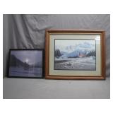 Framed Artwork: Wildlife Scene and Winter...