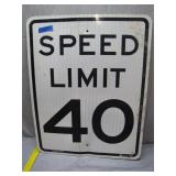 Speed Limit 40 Aluminum Road Sign