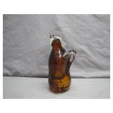 Amber & Clear Glass Bear Figurine