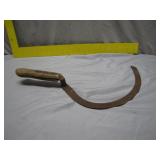 Rustic Hand Sickle with Wooden Handle