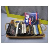 Cassette Tapes with Wooden Tray