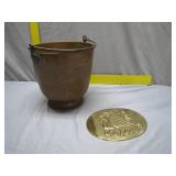 Bronze Bucket & Brass Welcome Plaque Set