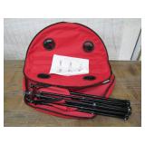 Compact Round Fabric Table with Carrying Case