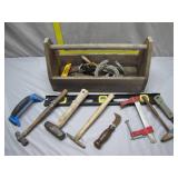 Wooden Toolbox With a Selection of Tools