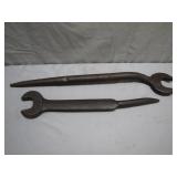 Two Vintage Iron Railroad Wrenches