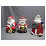 Three Santa Claus Cookie Jars
