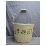Handmade Metal Bucket with Floral Design