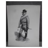 Signed 1996 Military Sketch Print