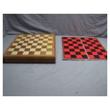 Wooden Chess Set with Storage and Checkers Board