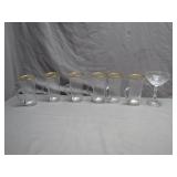 Gold Rimmed Glass Mugs With Flared Glass