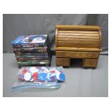 Mini Rolltop Desk with DVDs and Game Set