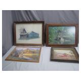 4 Rustic Landscape Prints