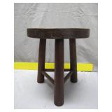 Rustic Round Wooden Stool with Triangular Braces