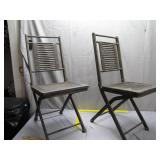 Metal Folding Chairs with Slat Design