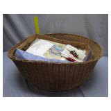 Large Basket of Needlework Kits and Supplies