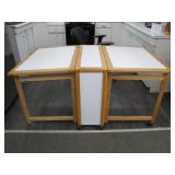 Collapsible Wooden Table With White Panels