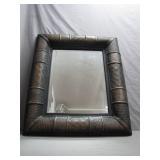 Ornate Rectangular Mirror with Wooden Frame