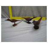 Hand-Carved Wooden Bird Sculptures Set