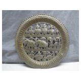 Handcrafted Circular Engraved Metal Plate