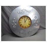 Wall Clock with Roman Numerals and Silver Frame