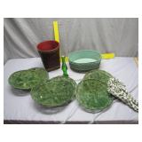 Colorful Woven and Ceramic Decorative Set