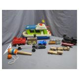 Vintage Toy Lot With Boats and Trains