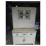 Hoosier-Style Kitchen Cabinet with Glass Doors