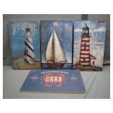 Nautical-Themed Wooden Wall Signs