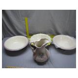 Ceramic Pitcher With Matching Basins
