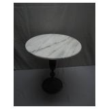 Marble-Top Table With Ornate Metal Base