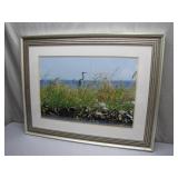 Framed Wildlife Photograph - Crane at Shoreline