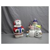 Oneida Ceramic Holiday Cookie Jars Set