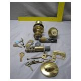 Brass Door Knob and Lock Set with Keys