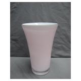 Pink Frosted Glass Vase with Flared Rim