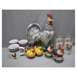 Farmhouse Rooster and Chicken Collectibles Set