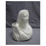 White Ceramic Madonna Head Planter