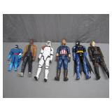 6 Batman, Marvel & Star Wars Figures